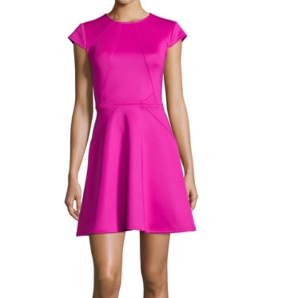 TED BAKER London Cap Sleeve Skater Dress Pink